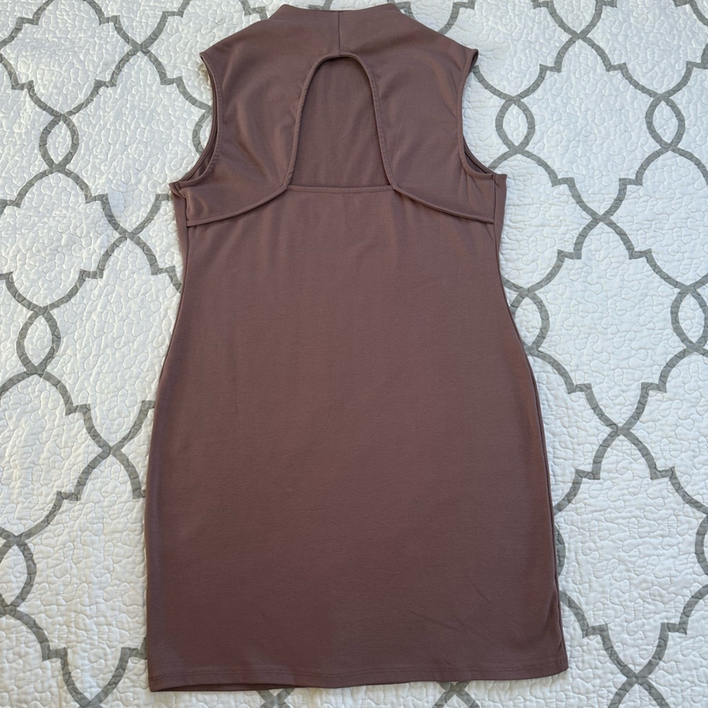 Madden NYC Mauve Jersey High Neck Bodycon Mini Dress Women’s size XL - Picture 5 of 10